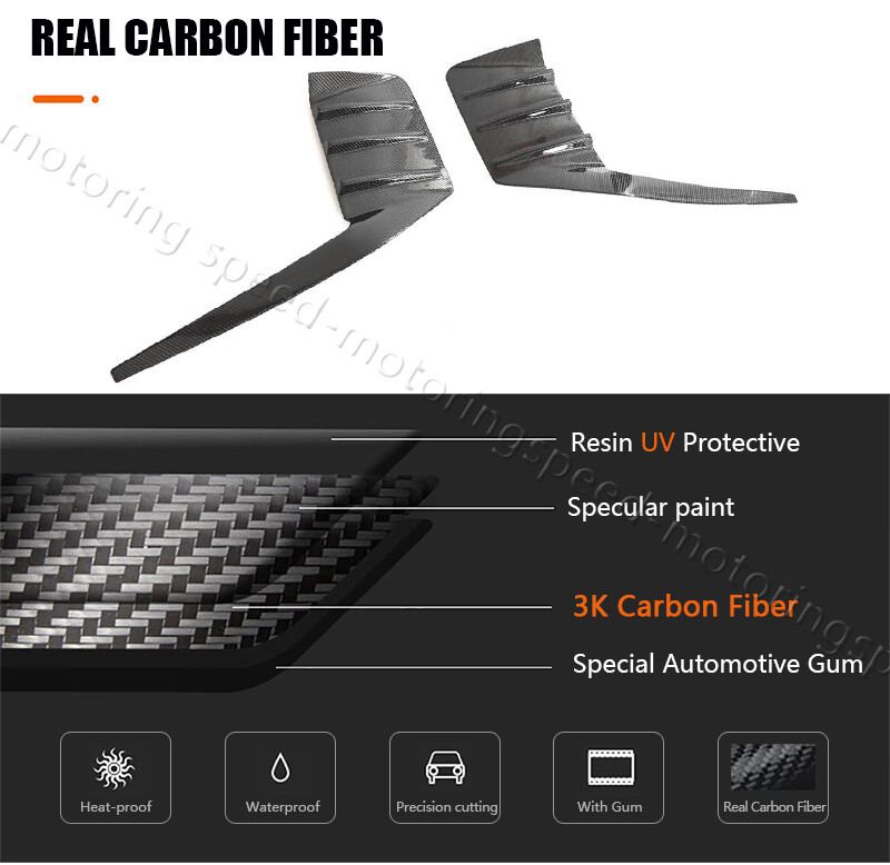 For BMW M2 G87 2022-2024 Real Carbon Rear Bumper Side Vent C Blade Trim Canards