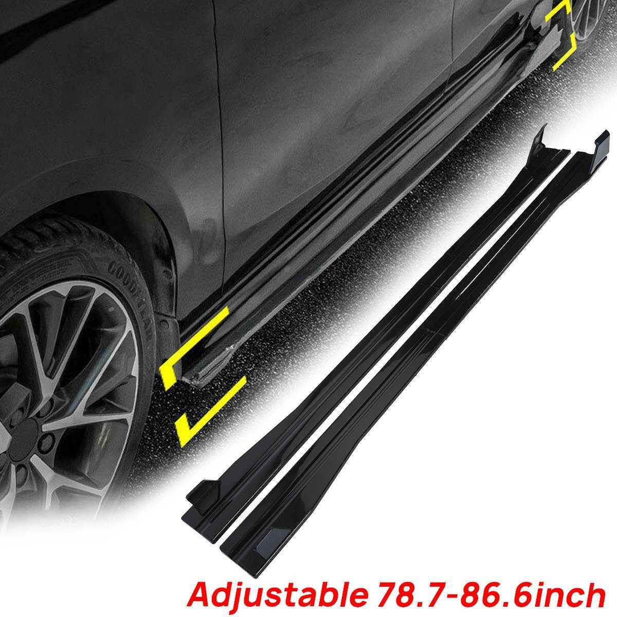 78”- 86″ Glossy Black Car Side Skirt Extension Lip For Kia Optima Adjustable