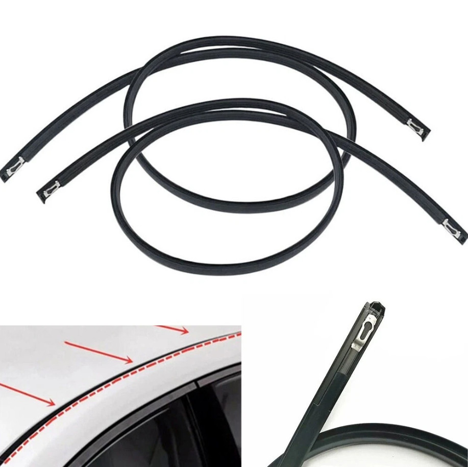 2x Replacement Black Rubber Roof Trims for Honda For Fit Years of 2007 08