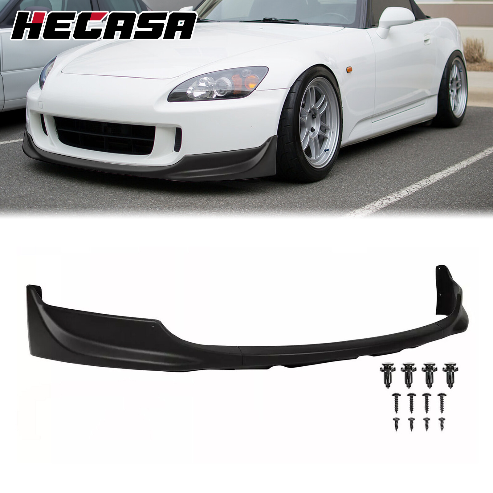 Fit Honda S2000 AP2 2004-09 Black Factory Style PP Front Bumper Lip Splitter Kit
