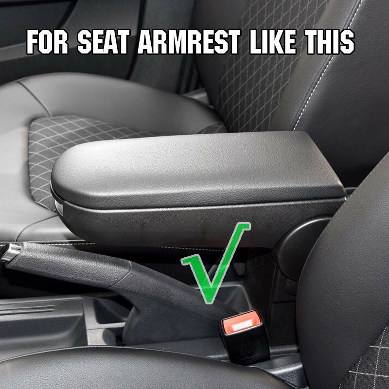 Interior Armrest Cover Inner Black PU Leather Auto ABS Plastic 1999-2005