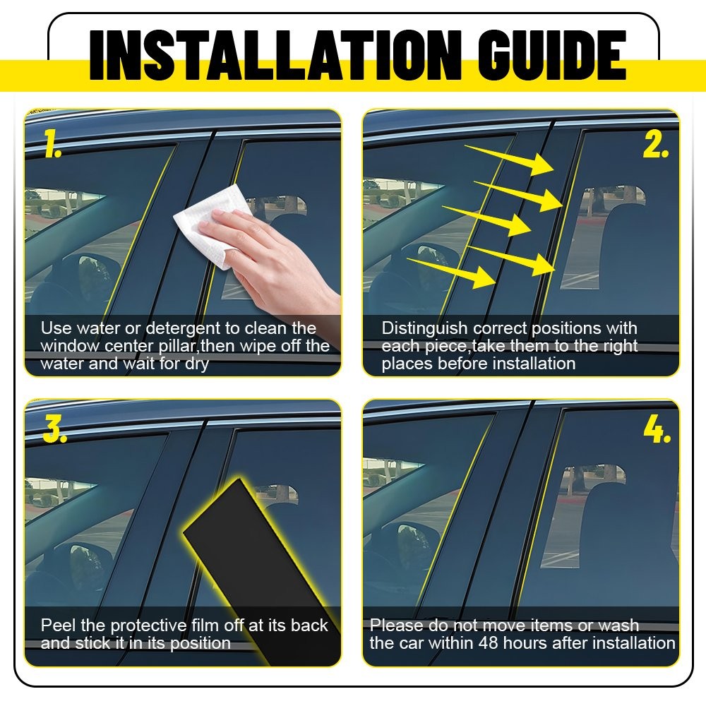Fit For Hyundai Elantra Sedan 2017-2020 8x Window Cover Door Trim Pillar Posts
