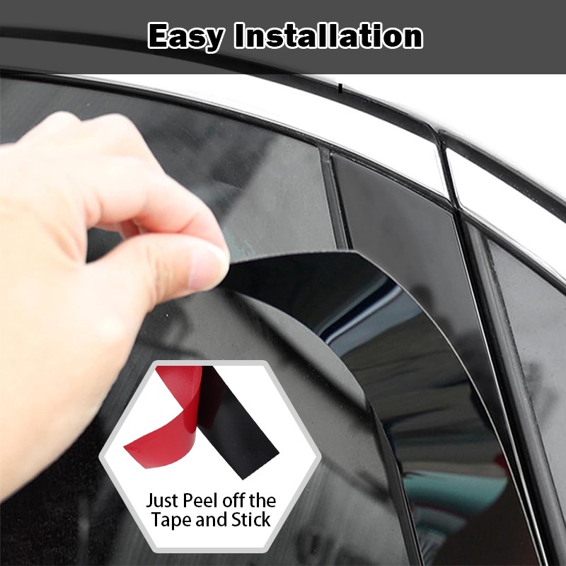For Honda Odyssey 2011-2017 6pcs Gloss Black Window Pillar Posts Decal Door Trim