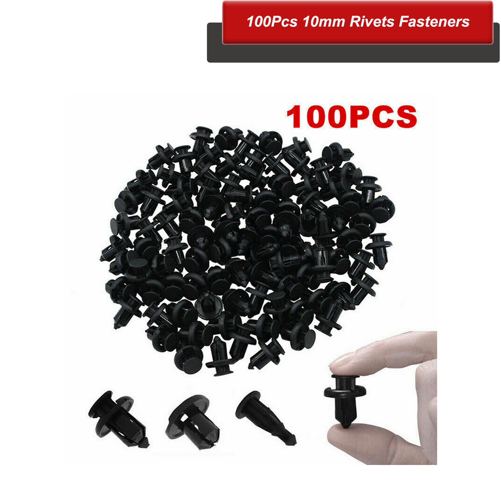 100pcs/Set Plastic Rivet Car Fender Bumper Push Pin Clips 10mm Hole For Honda