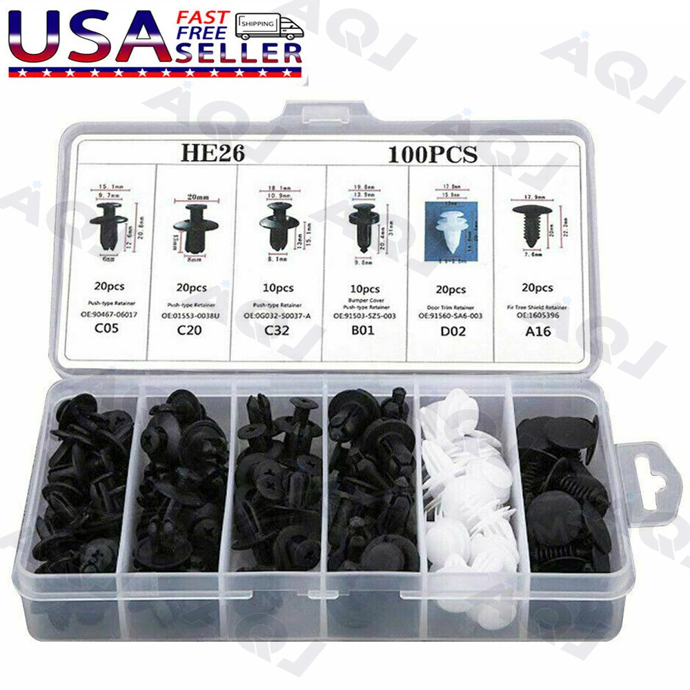 For Nissan Fastener Box Set Bumper Fender Liner Push Type Retainer Clips 6 sizes