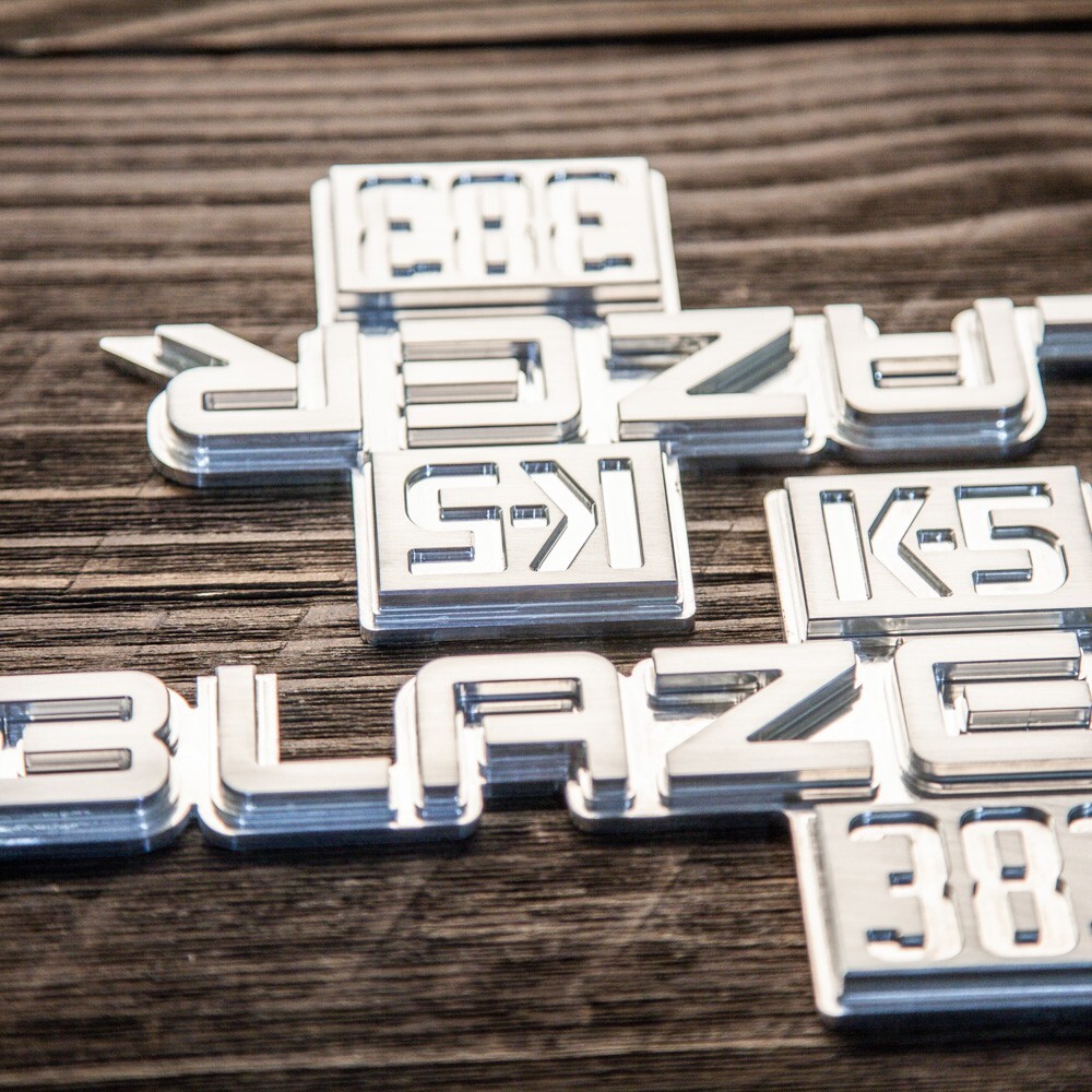 1981-87 GM Trucks K-5 Blazer 383 Fender Emblem Badge CNC Machined 2 PCS.