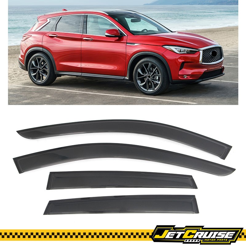 Fits 19-25 INFINITI QX50 Tape-on Window Visors Acrylic Rain Sun Guard Deflectors