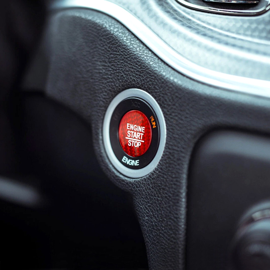 Red Carbon Car Engine Push Start Button Trim Accessories For Dodge Durango 14-26