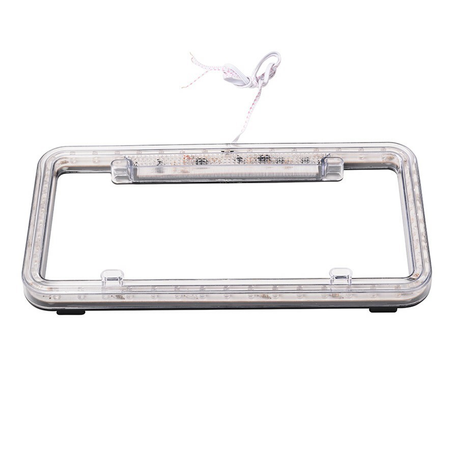 12V White 54LED Lighting Acrylic Plastic Auto Car Rear License Plate Cover Frame