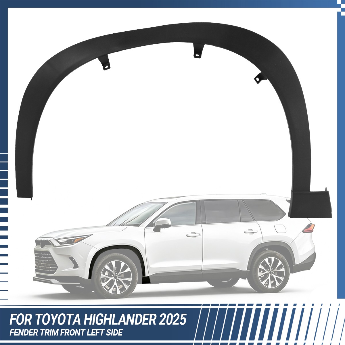 Wheel Arch Front Fender Flare Molding Trim For Toyota Grand Highlander 2024 2025