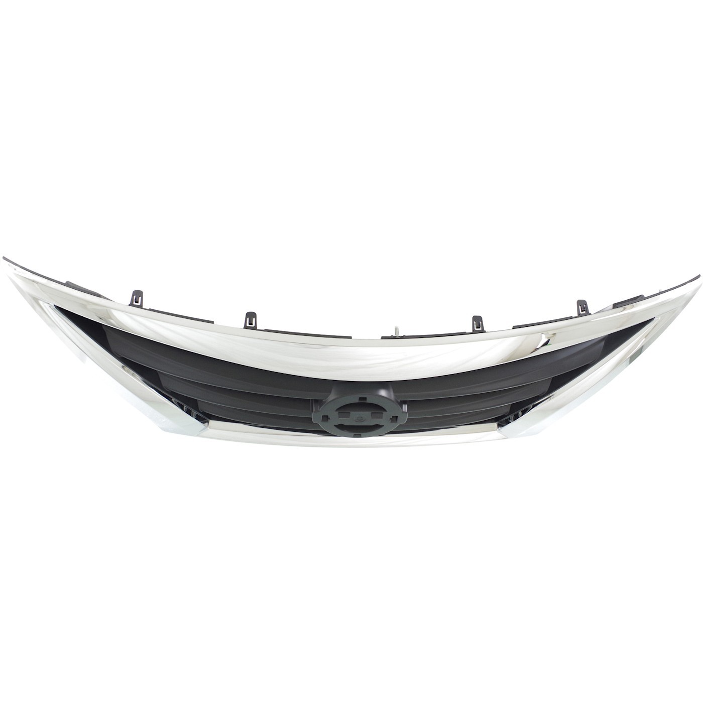 Grille Assembly For 2015-19 Nissan Versa Chrome Shell with Black Insert Plastic