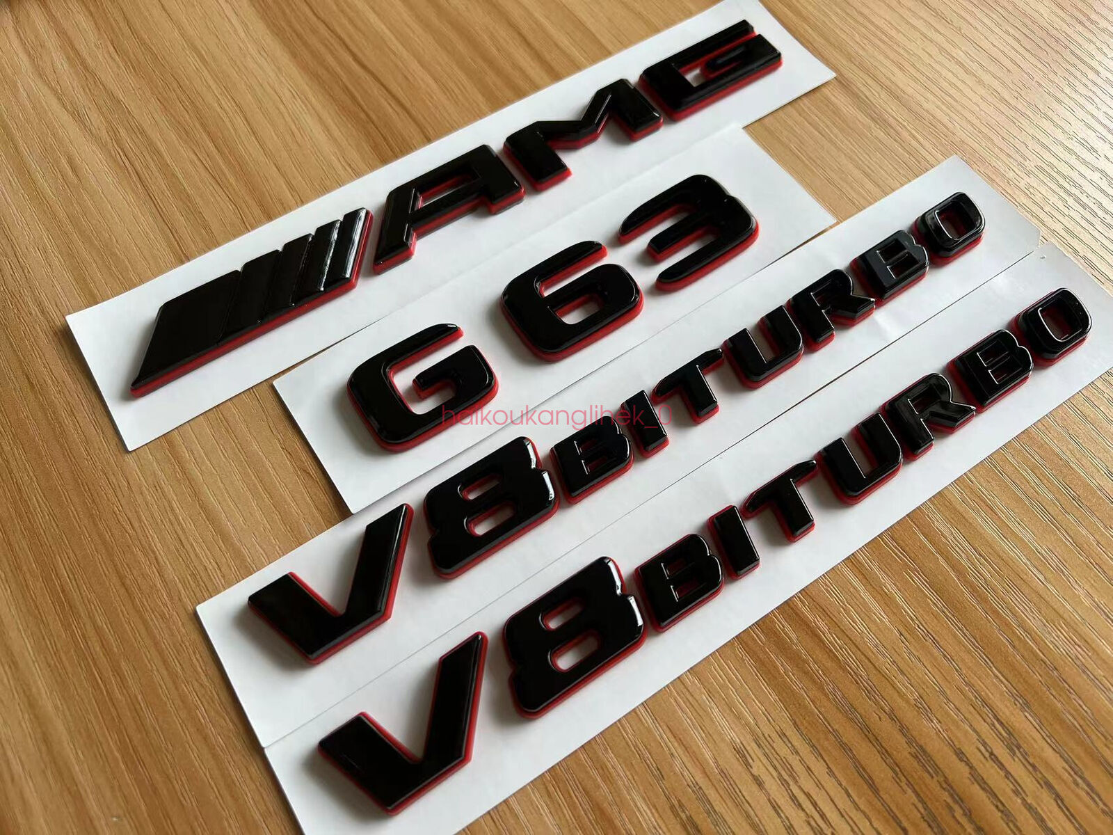 Black RED G63 AMG V8 BITURBO Emblem Badge Sticker Set For Mercedes Benz G63