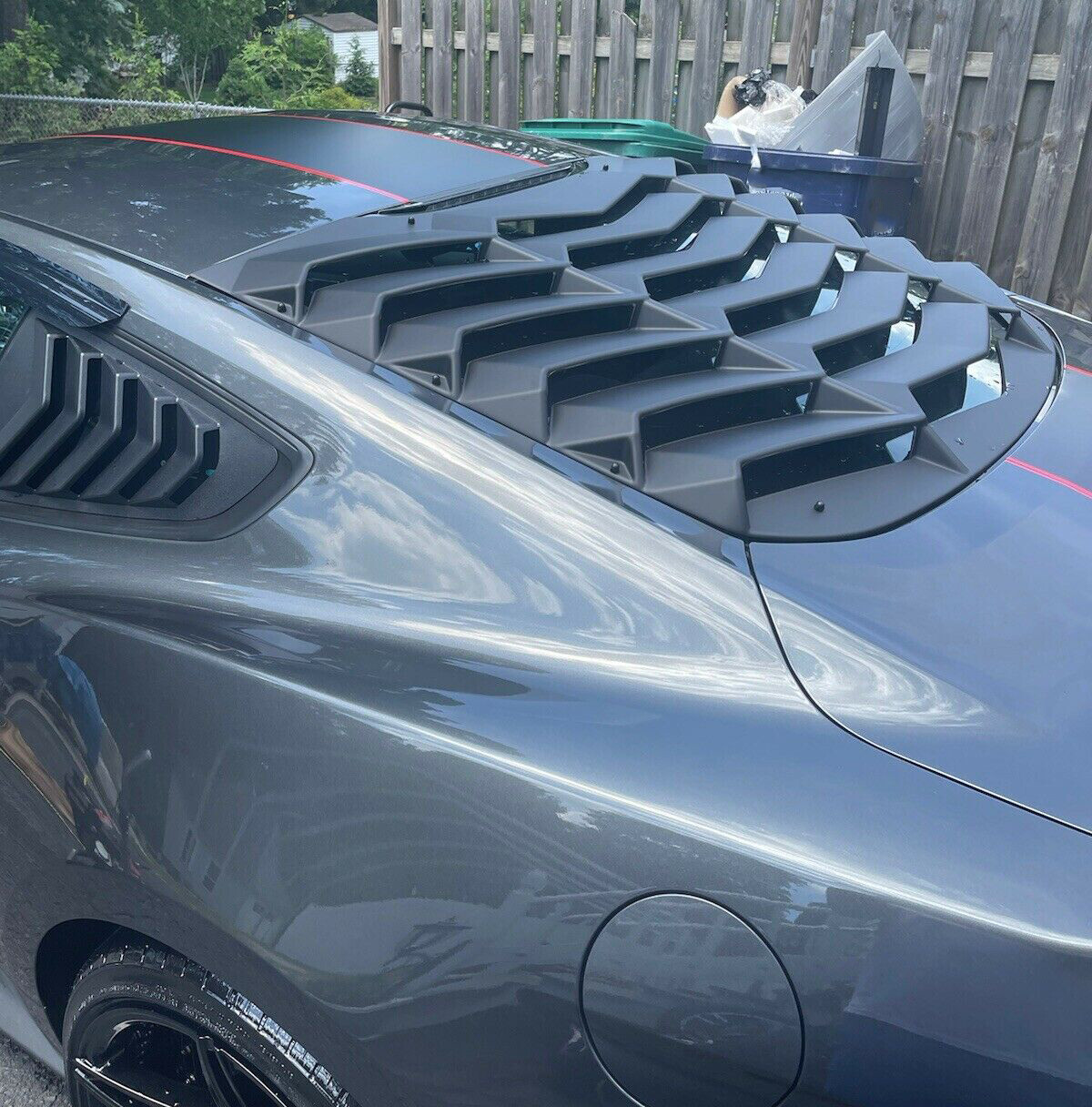 Rear Window Scoop Louvers Windshield Rear Sun Shade Cover For 2015-2023 Mustang