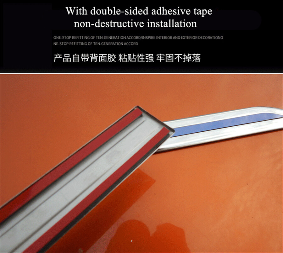 3D Chrome Strip Trim Cover Stainless Steel For Car Body Front Doors Side Fender