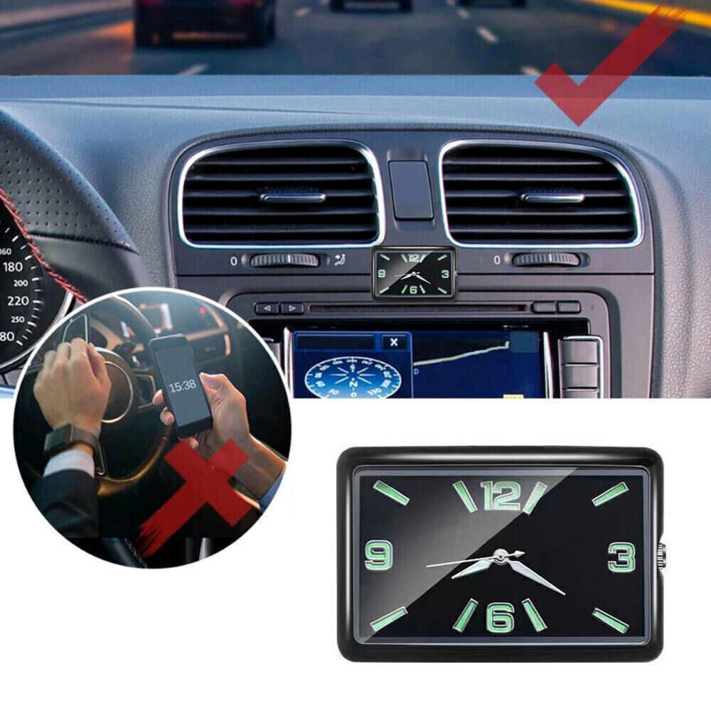 Luminous Digital Clock Vehicle Car Interior Dashboard Air Outlet Stick-On Mount