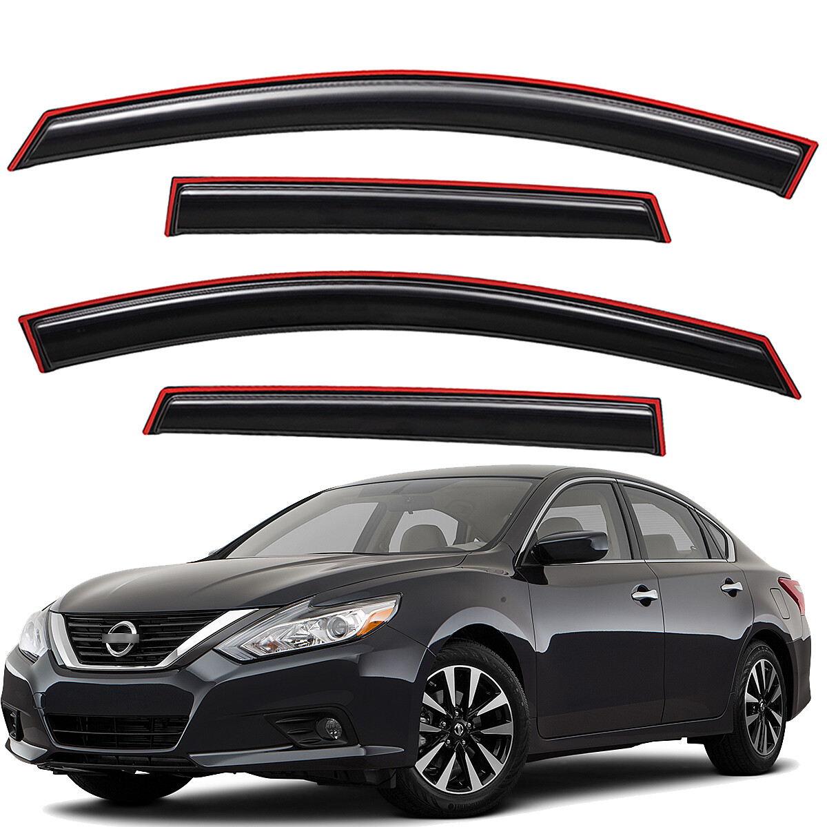 In-Channel Smoke Rain Guard Window Vent Visor for 2013-2018 Nissan Altima Sedan