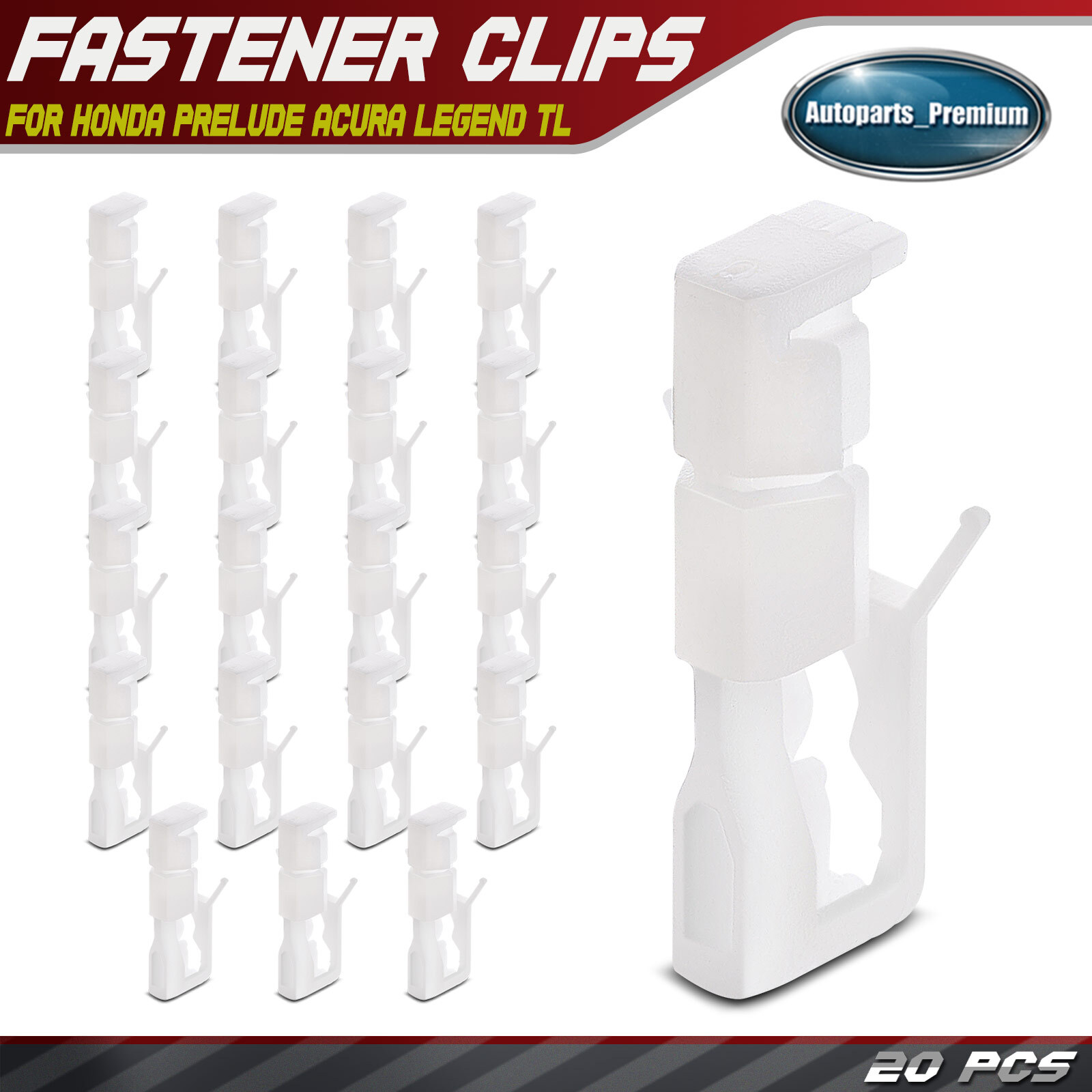 20Pcs White Nylon Roof Moulding Retainer Clips for Honda Prelude Acura Legend TL