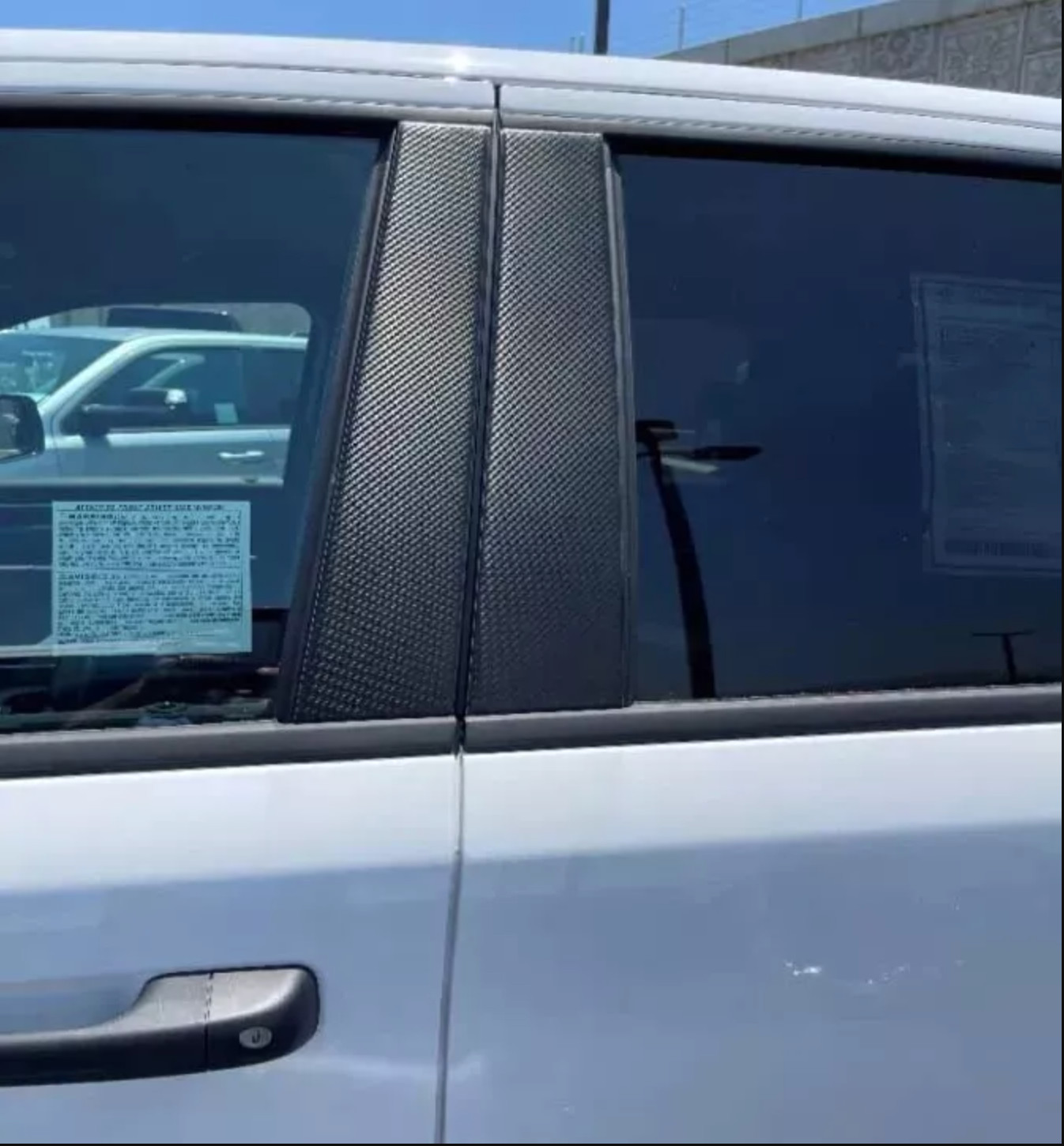 1992-1999 Chevy Tahoe GMC Yukon Matte Black Carbon Fiber Pillar Post Trim 4Pc