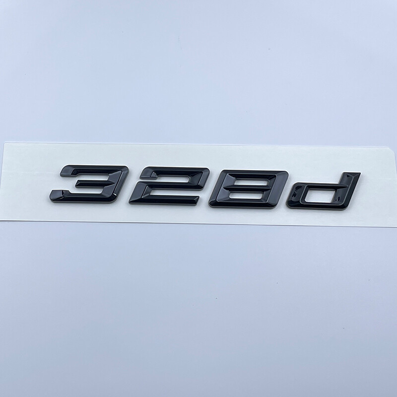 Gloss Black 328d Number Trunk Letters Emblem Badge Sticker For BM 3 Series 328d
