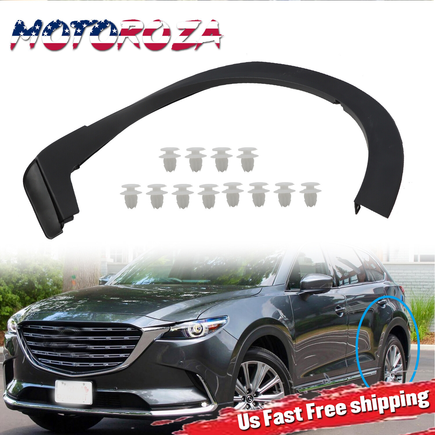 For 2016-2023 Mazda CX-9 Rear LH Driver Side Wheel Opening Molding TK48-51-W60