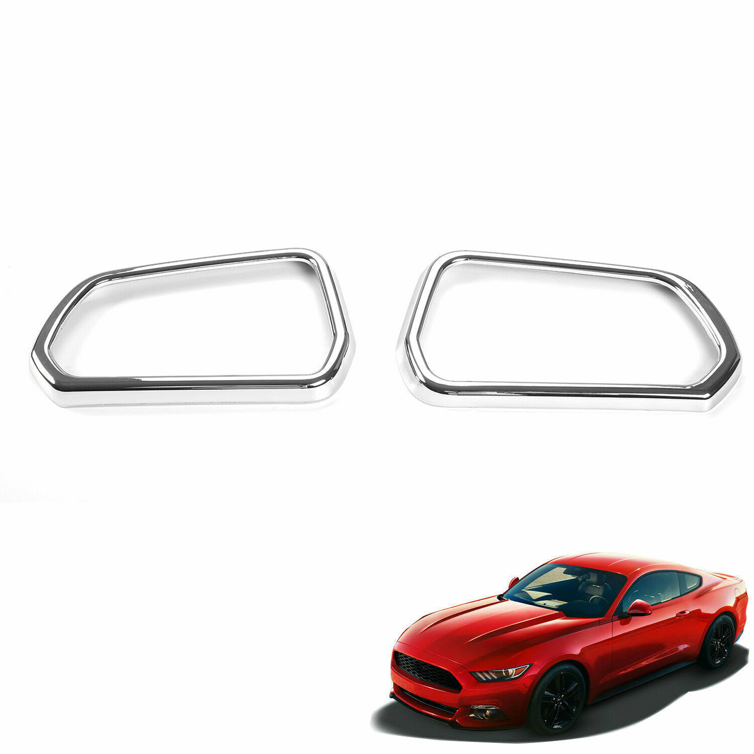 2X Exterior Rearview Mirror Frame Decor Cover Trim for Ford Mustang 2015+ Chrome