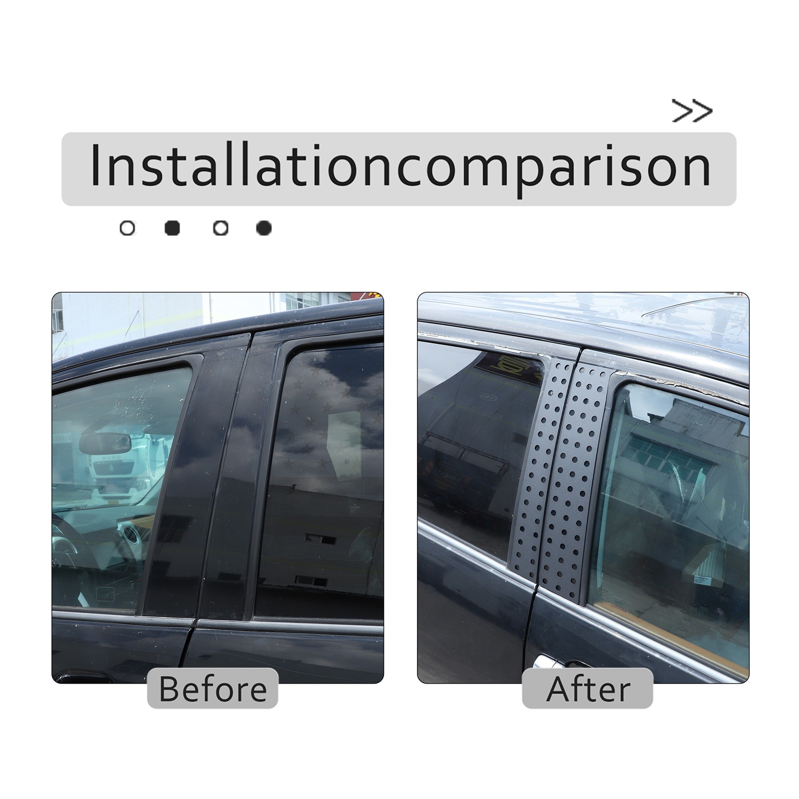 Aluminum Alloy Window Center Pillar Trim Panel Cover For Toyota FJ Cruiser 07-21
