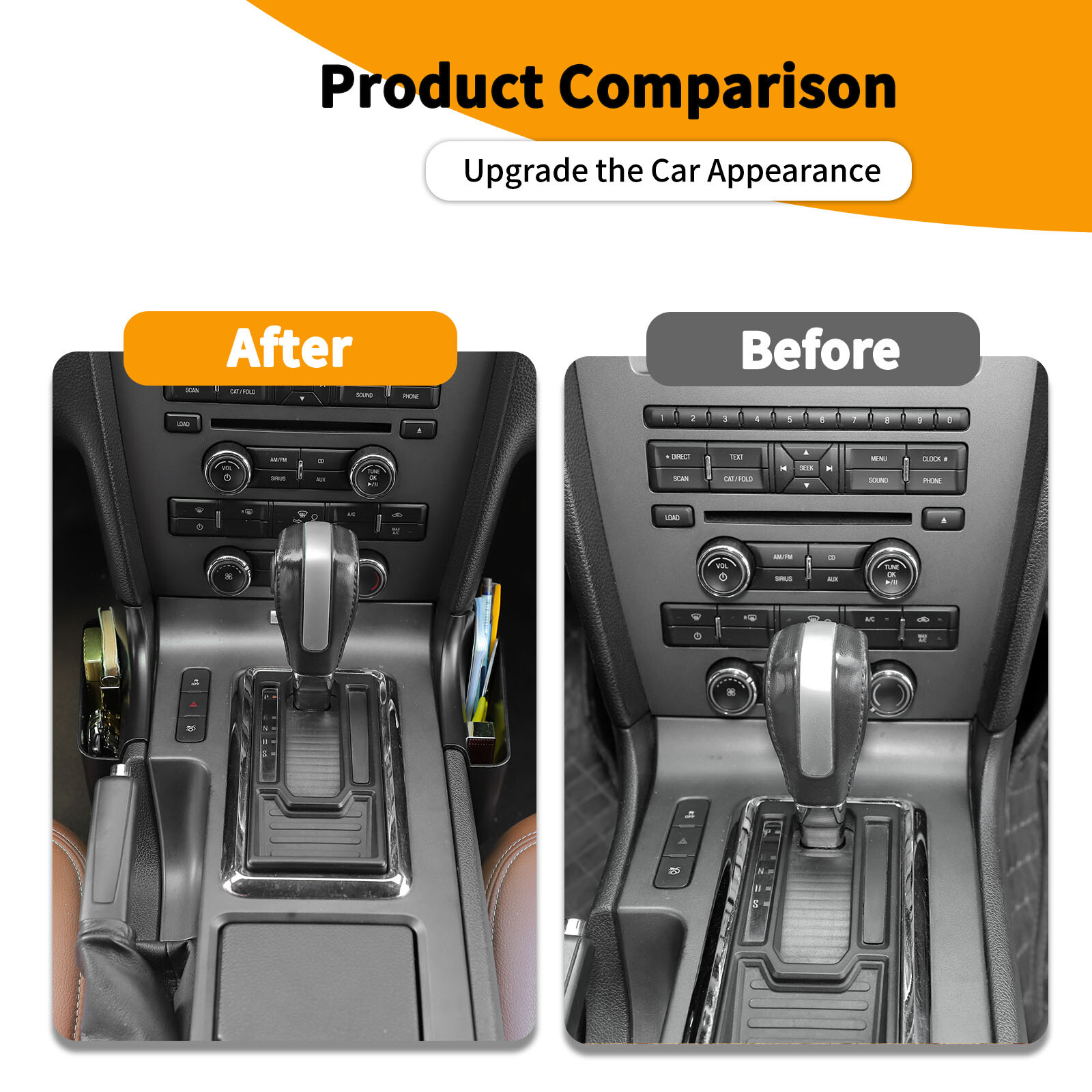 Gear Shift Side Phone Key Cash Storage Box Tray Organizer For Ford Mustang 10-14
