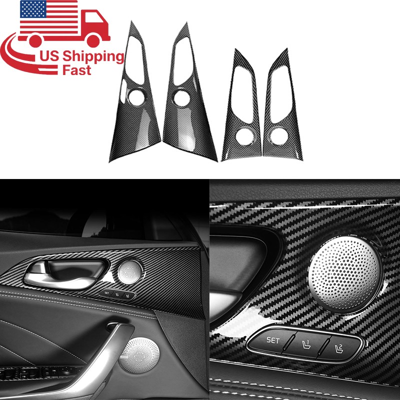 US ABS Carbon Fiber Inner Door Handle Bowl Cover Trim For Kia Stinger 2017-2023