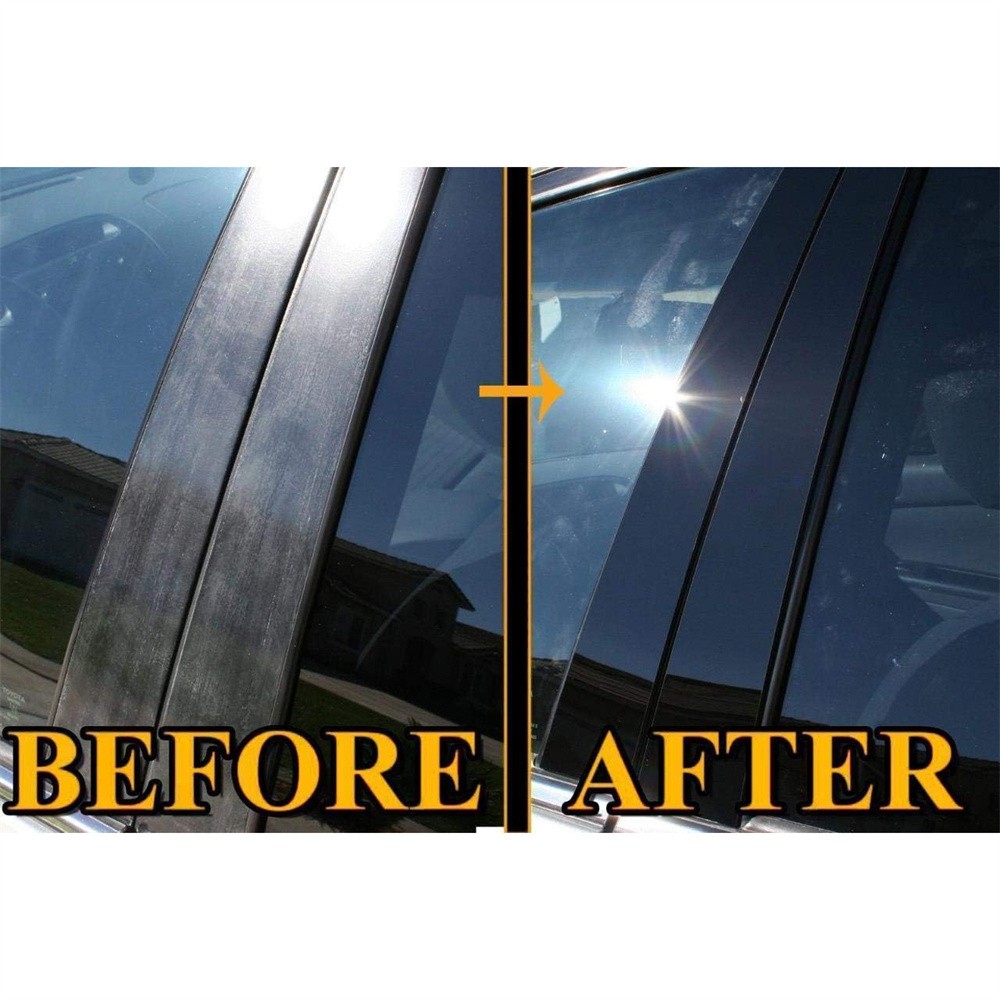 4Pcs Outer Door Pillar Window Trim Black Polycarbonate For Dodge Ram 1994-2001