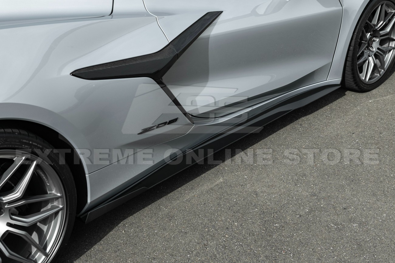For 23-Up Corvette C8 Z06 | EOS Performance MATTE BLACK Side Skirts Extension