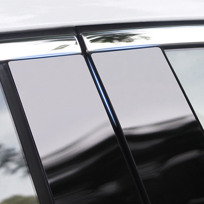 6pcs Glossy Black Polycarbonate Window Pillar Posts For Jaguar XE X760 2016-2023