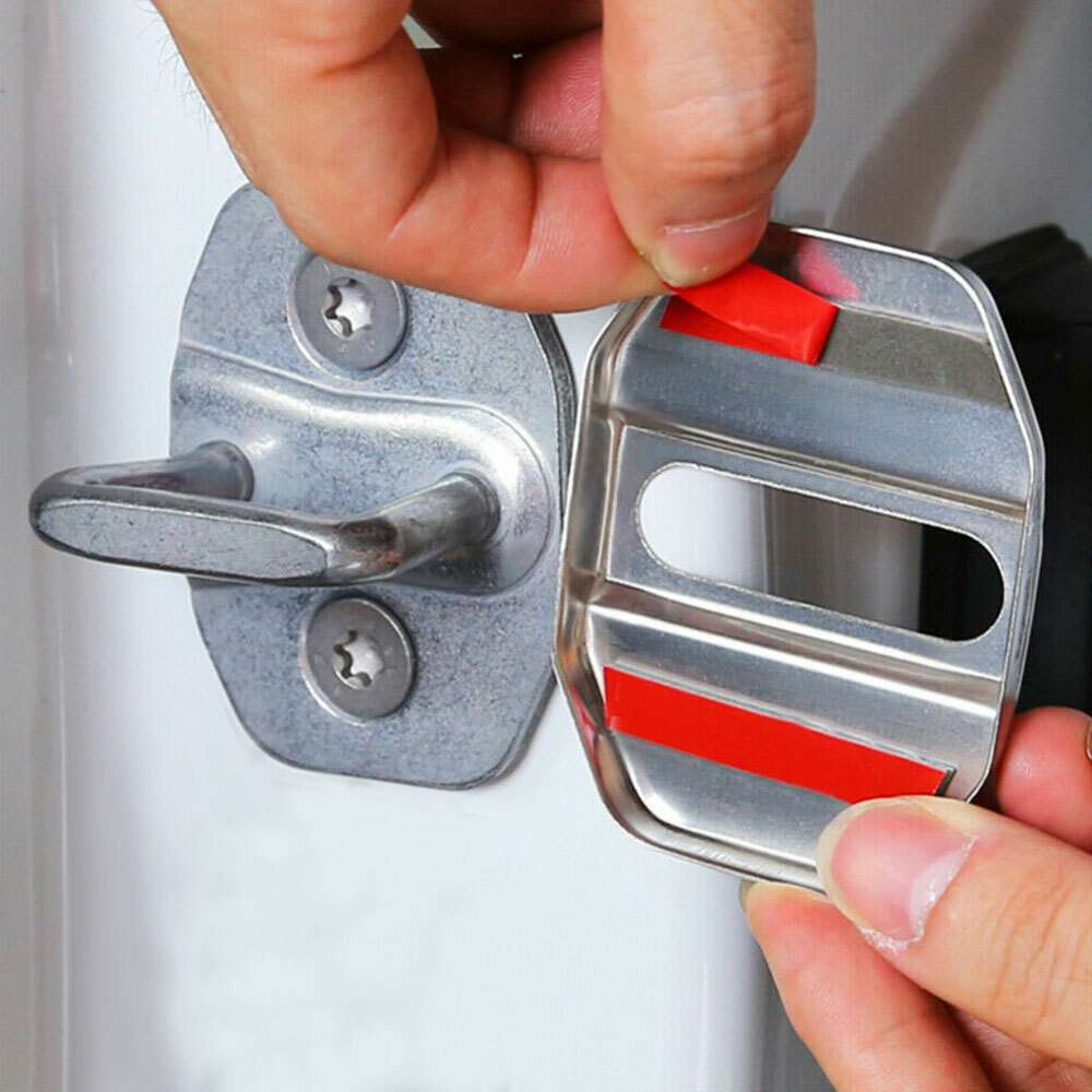 Stainless Steel Car Door Lock Buckle Protector Cover Trim Chrome Car Accessories