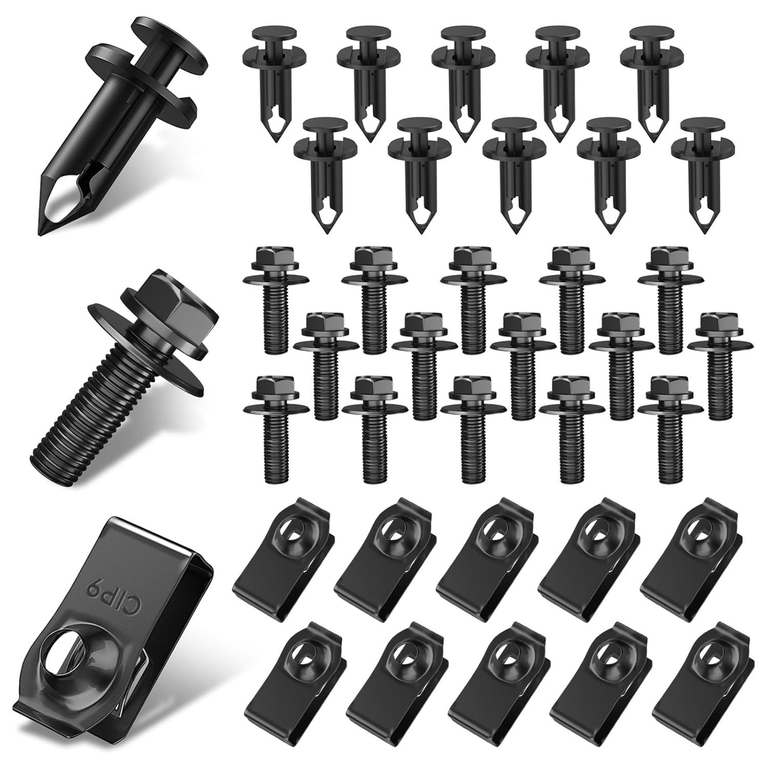 35pc Car Engine Splash Shield Bumper Hardware Kit Bolt Body Screw nut Clip Rivet