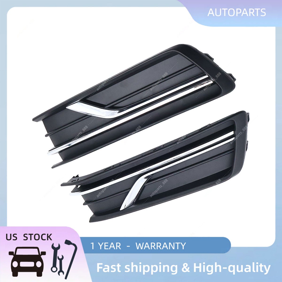 For 2016-2019 Volkswagen Passat Front Fog Lamp Cover Textured Left Right Side