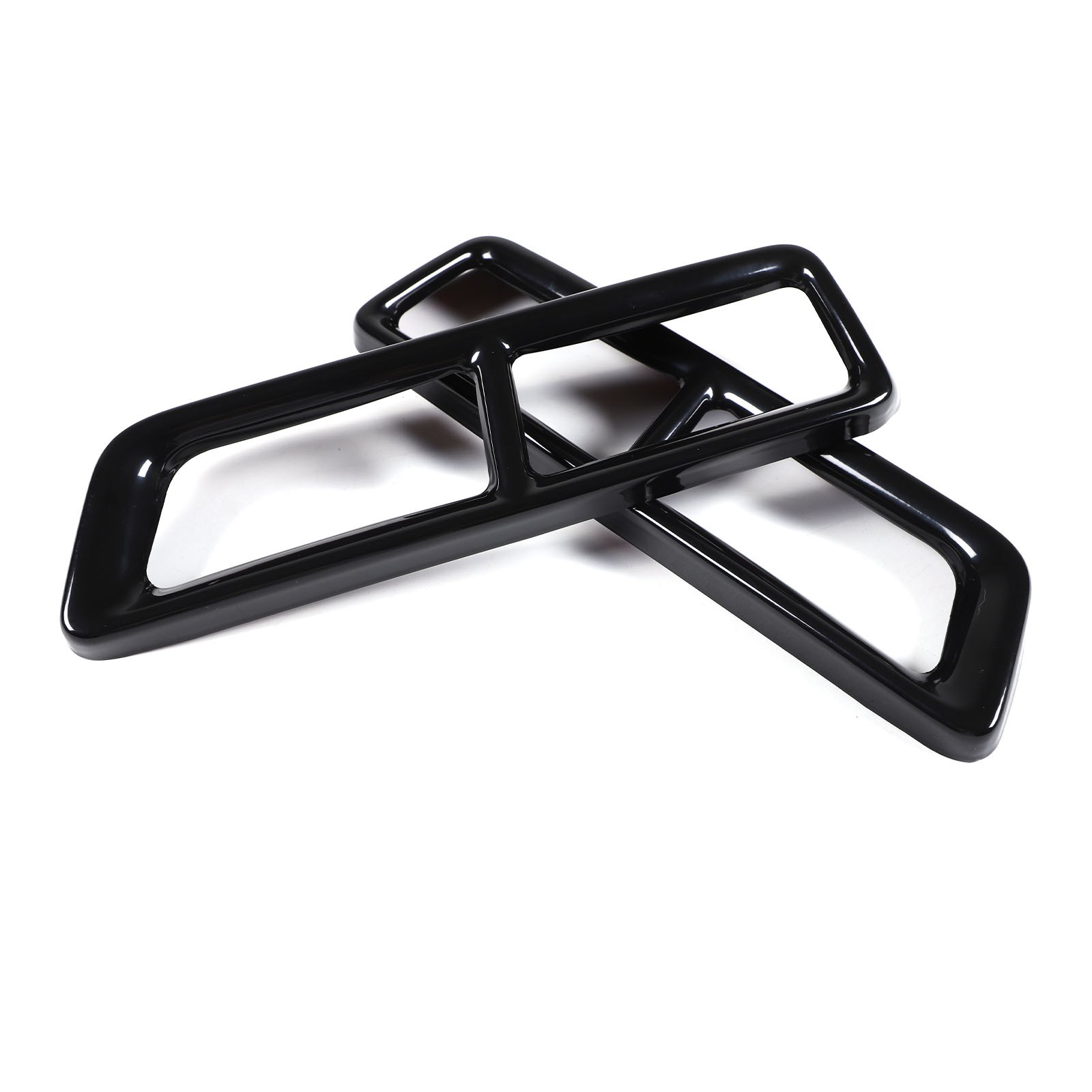 Gloss Black Exhaust Pipe Protect Cover Trims For Cadillac Escalade 2021-2023 2PC