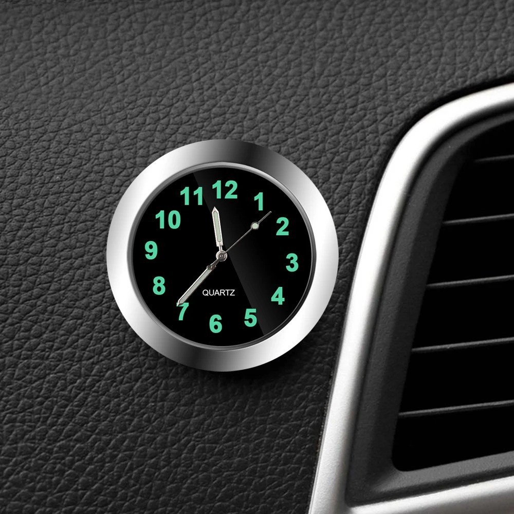 Luminous Mini Car Dashboard Clock Stick-On Watch Accessories For Car Boat Trucks
