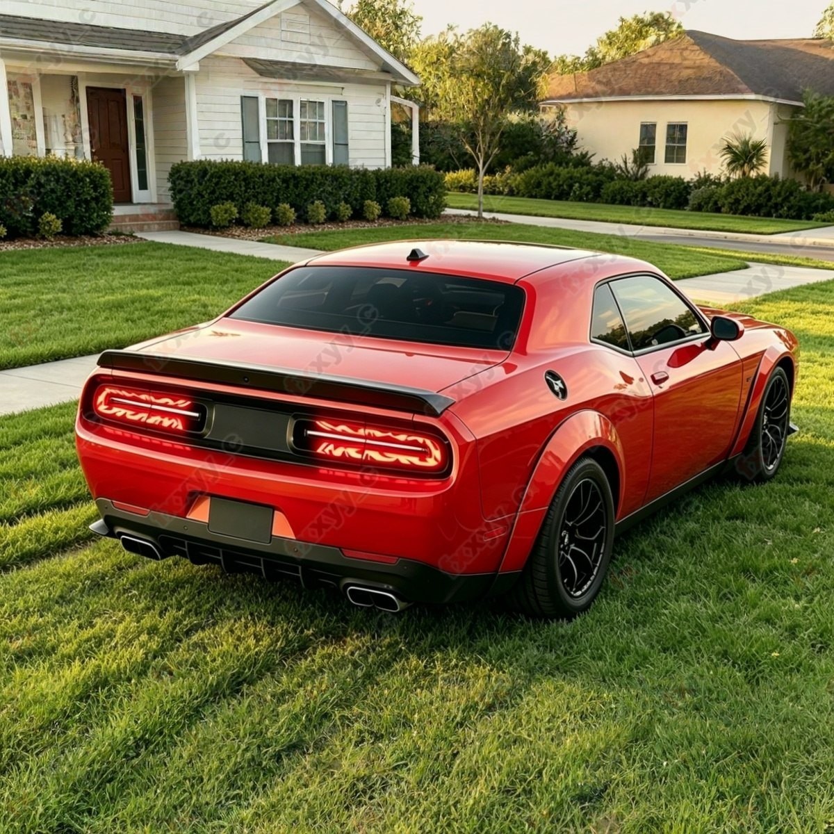 Tail Light Decor Guard Cover Fit For Dodge Challenger 15-23 Smoked Tiger Stripe