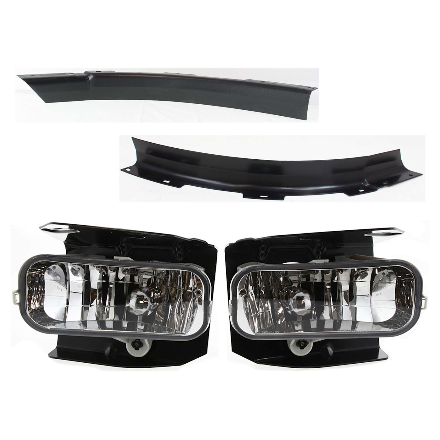 Fog Light Kit For 1999-2003 Ford F-150 LH RH Halogen Assembly Chrome Housing