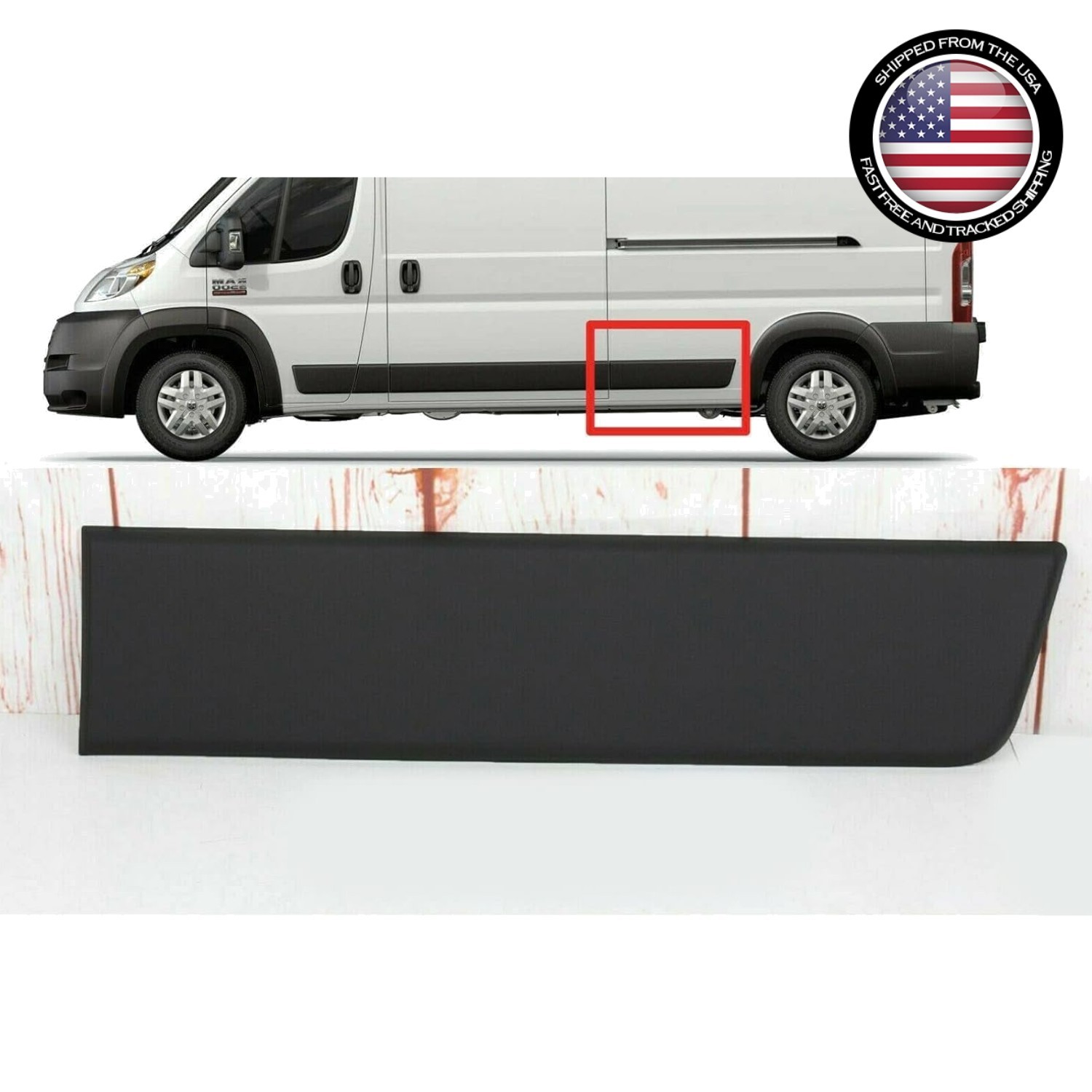 Vehicle Specific Left Trim Molding Cover for RAM ProMaster 2019-2026 (Black)