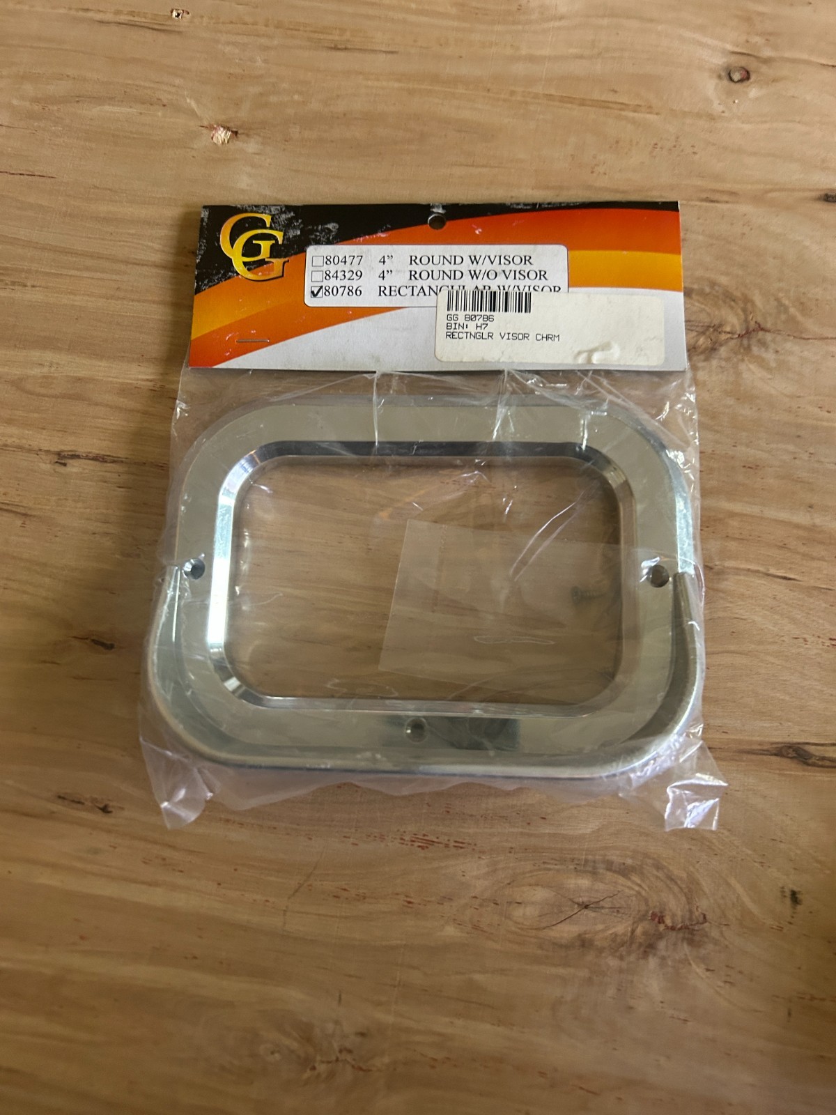 Semi-Truck Rectangular Bezel w/Visor NOS Lot Chrome Plastic Grand General 80786