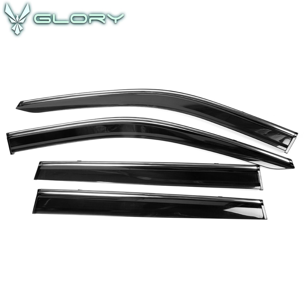Fits 17-25 Jeep Compass Polycarbonate Chrome Trim Window Visors Rain Guards