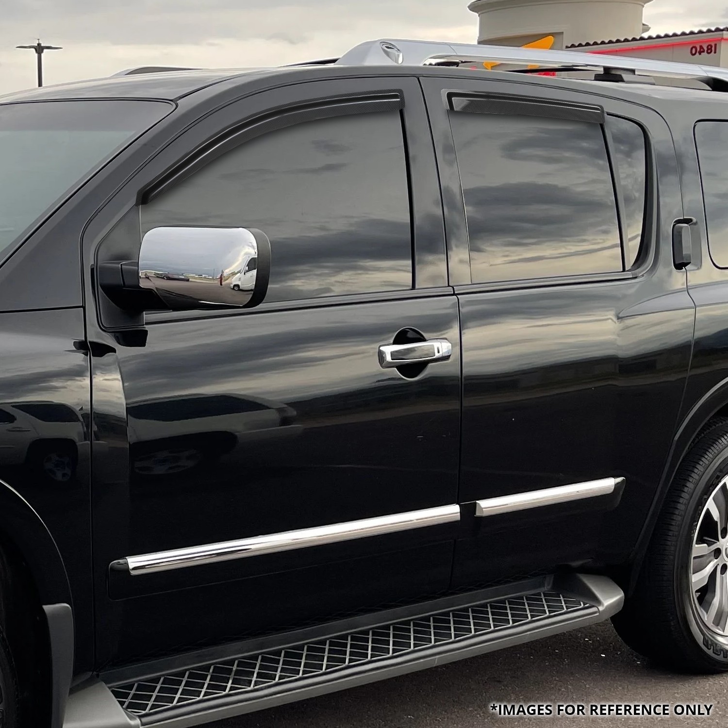 For 04-15 Nissan Armada Infiniti QX56 Glossy 3M Adhesive Tape 4 Window Visors