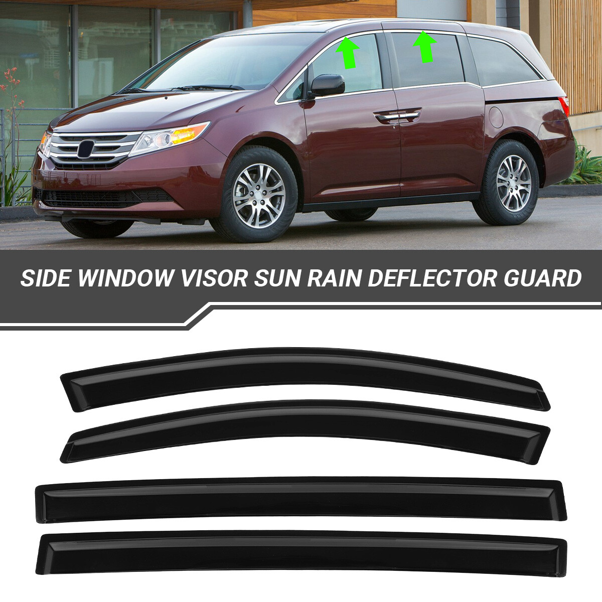 For Honda Odyssey 11-2017 Side Window Visor Sun Rain Deflector Guard 4PCS Set US