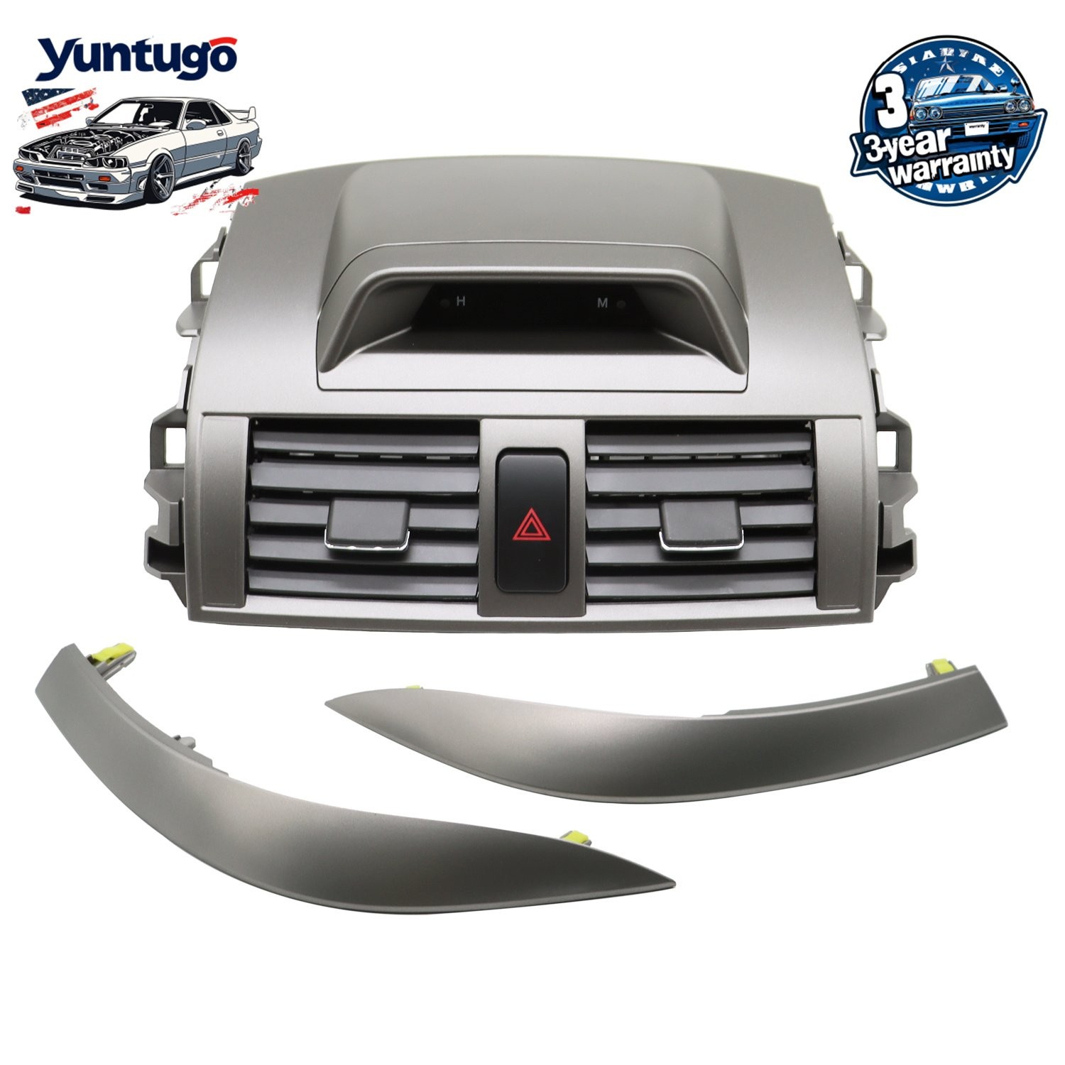 Center Dash A/C Outlet Air Vent Panel For 2009-2013 Toyota Corolla w/ Strip Trim