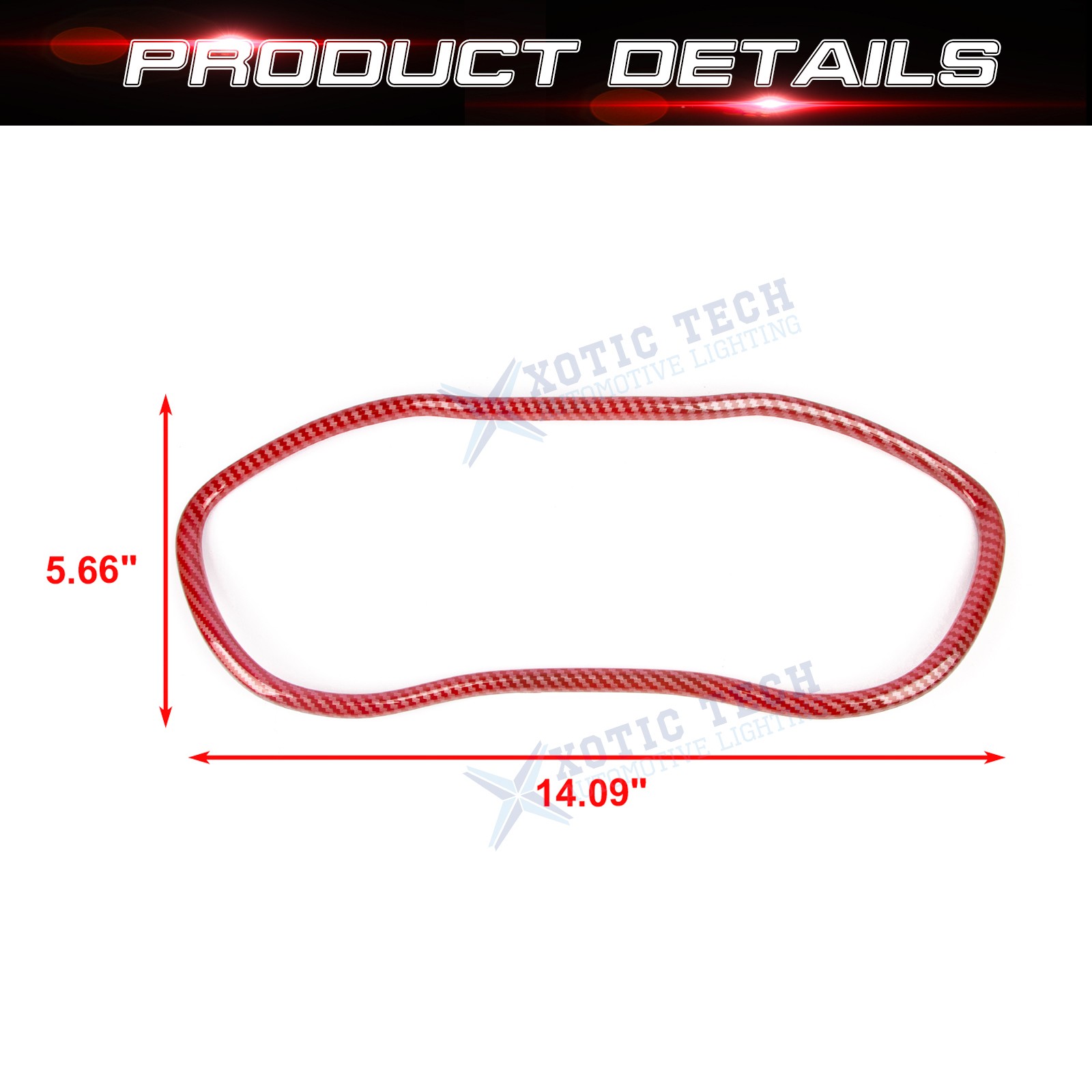 For Dodge Challenger 2015-up Red Carbon Fiber Style Dashboard Instrument Cover