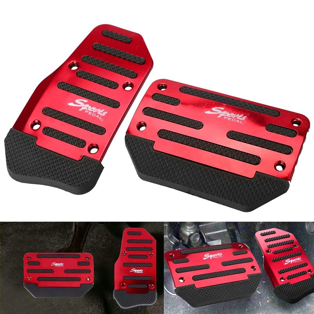 Red Non-Slip Gas Automatic Brake Foot Pedal Pad Cover Car Accessories Parts