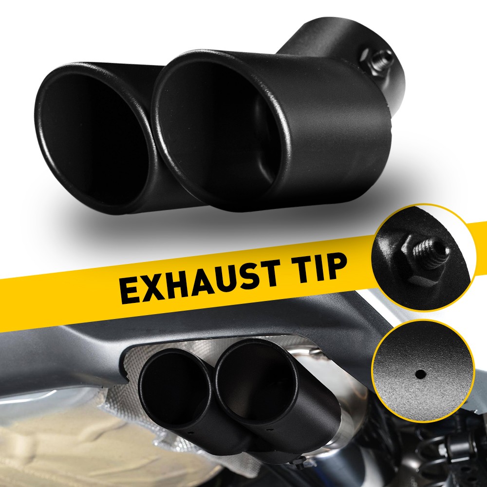 Matte Black Stainless Steel Exhaust Tip Fit outlet 1.5-2.4inch tailpipe Polished