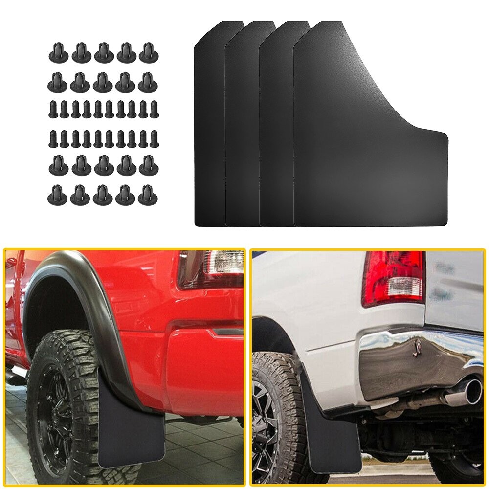 4x Universal Mud Flaps Splash Guards W/ Clip Fit for Silverado 1500 2500 3500 HD