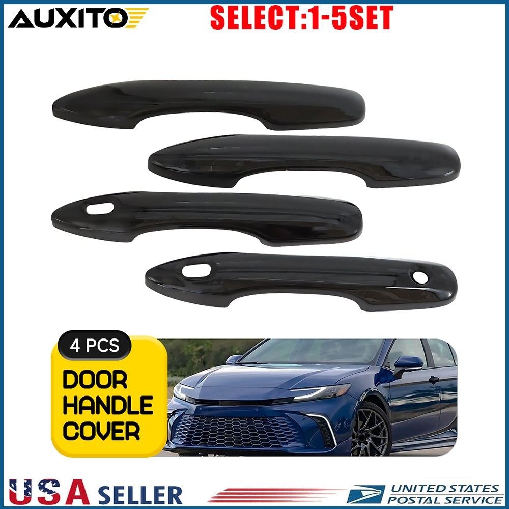 For 2018-2023 Toyota Camry GLOSS BLACK Door Handle Covers WITH Smartkey 4-20X
