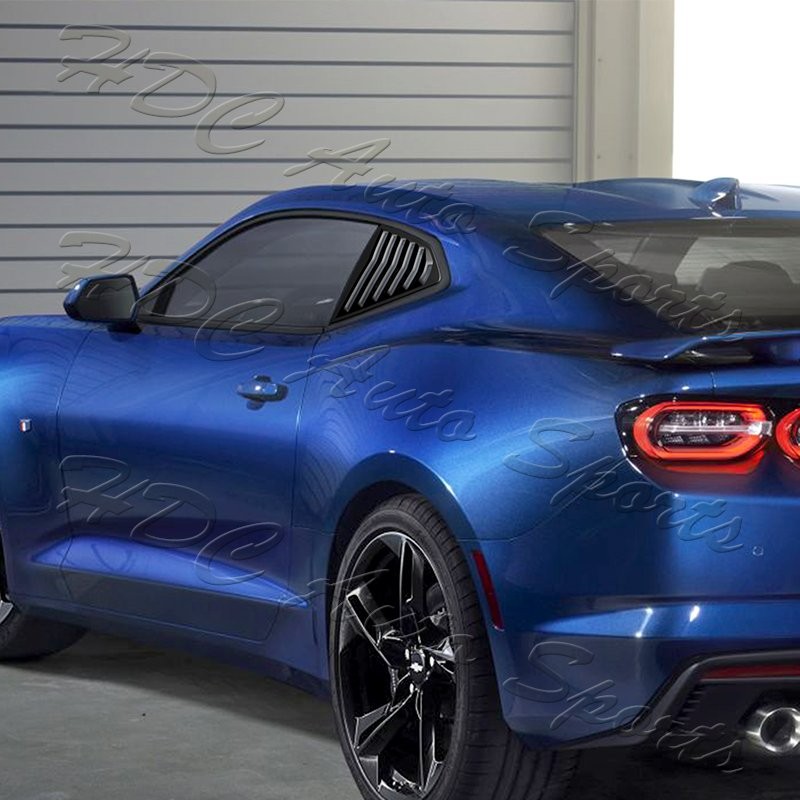 For 2016-2021 Chevy Camaro ABS Black Side Window Louvers Scoop Cover Vent 2pcs